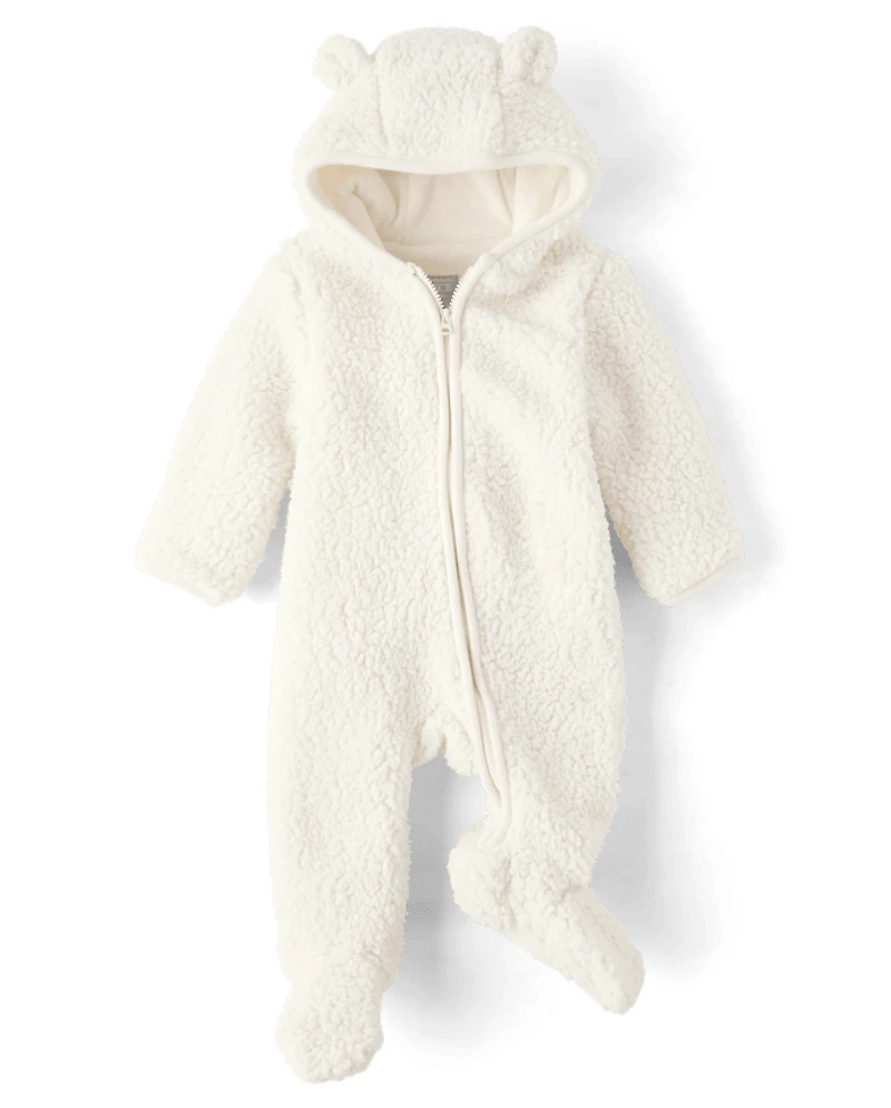 Baby Bear Sherpa Microfleece Lined Bunting