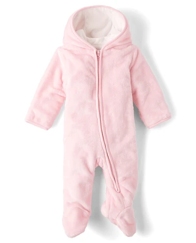 Baby Girls Faux Fur Microfleece Lined Bunting