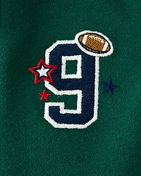Baby Boys Embroidered Varsity Premium Fleece Romper