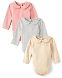 Baby Girls Peter Pan Bodysuit 3-Pack