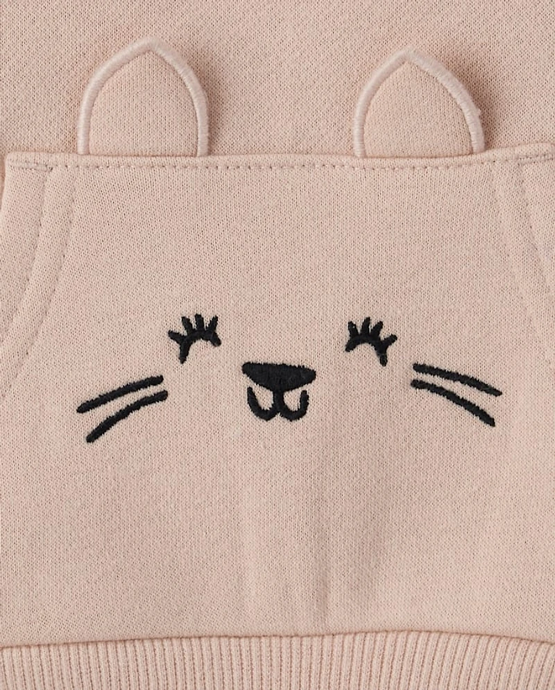 Baby Girls Bear Premium Fleece 2-Piece Playwear Set