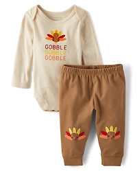 Ensemble de vêtements jeu 2 pièces pour bébé Thanksgiving