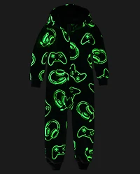 Pyjama une pièce en sherpa phosphorescent pour garçon
