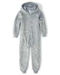 Pyjama une pièce en sherpa phosphorescent pour garçon