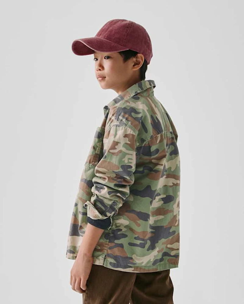 Kids Camo Utility Button Up Shirt