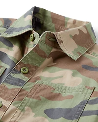 Chemise boutonnée utilitaire camouflage pour enfant