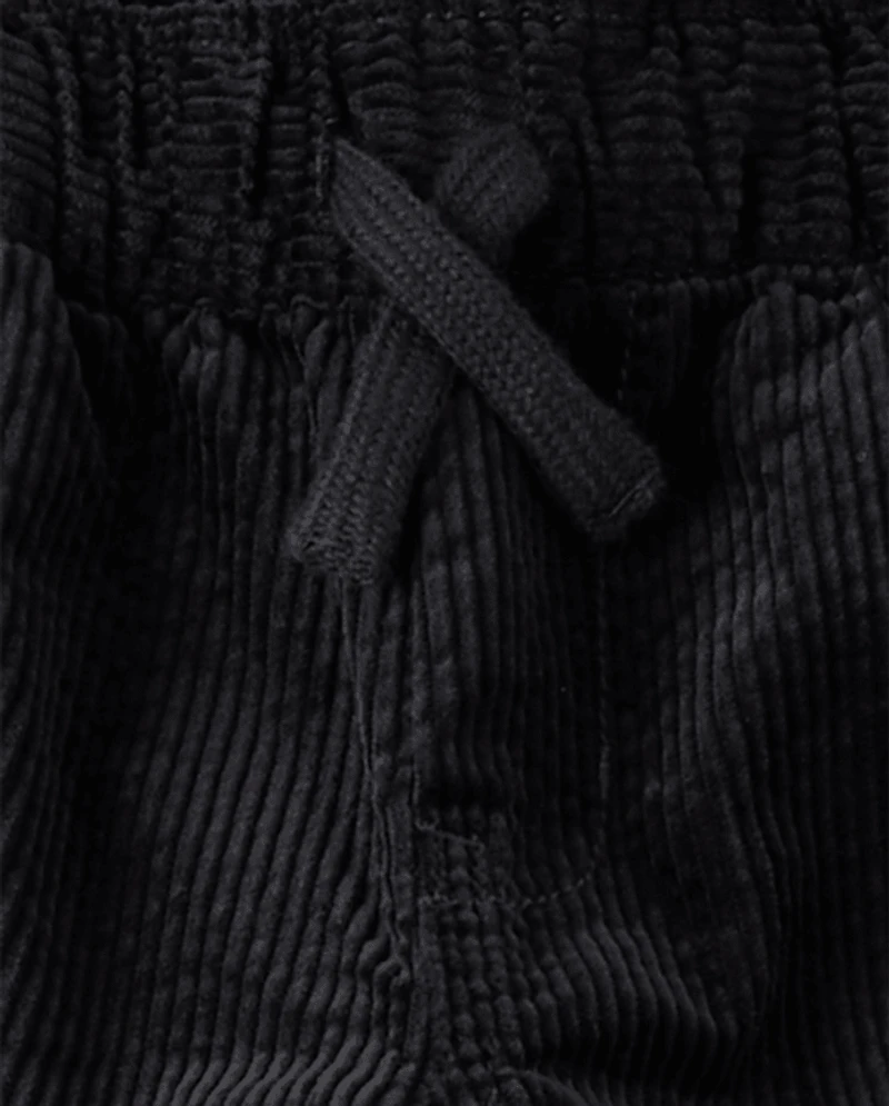 Boys Corduroy Wide Leg Cargo Pants