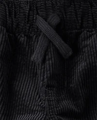 Boys Corduroy Wide Leg Cargo Pants