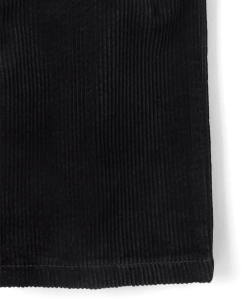Boys Corduroy Wide Leg Cargo Pants