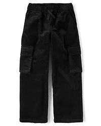 Kids Corduroy Wide Leg Cargo Pants