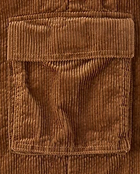 Kids Corduroy Wide Leg Cargo Pants