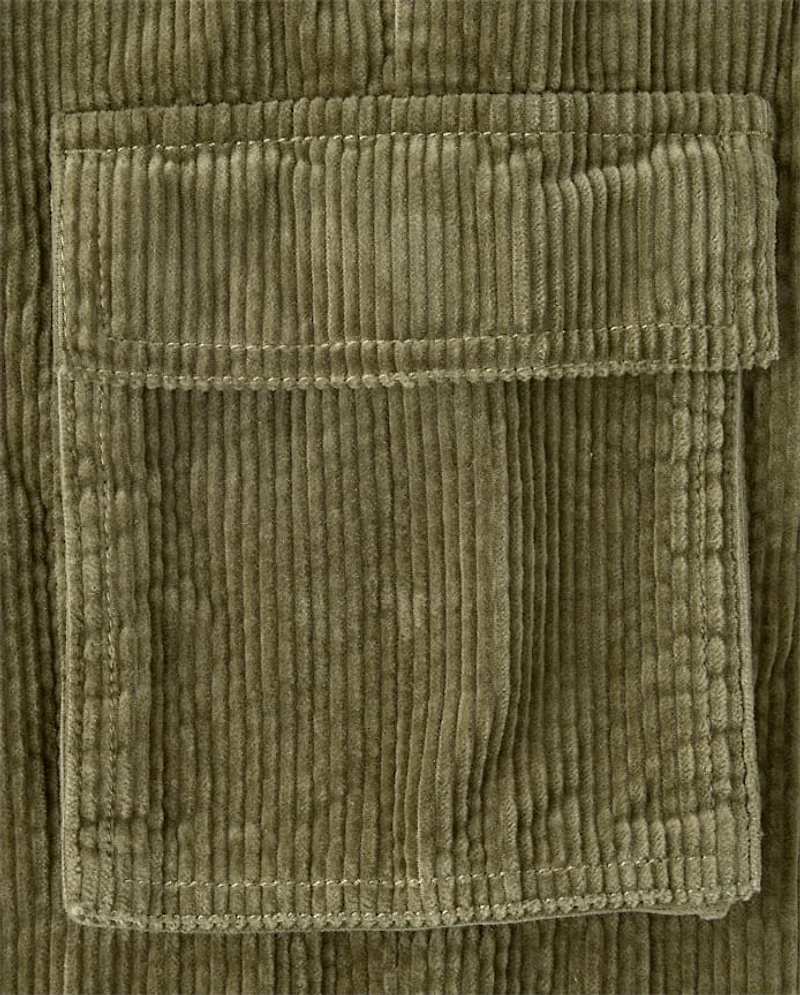 Kids Corduroy Wide Leg Cargo Pants