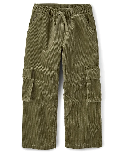 Kids Corduroy Wide Leg Cargo Pants