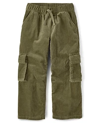 Kids Corduroy Wide Leg Cargo Pants