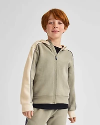 Boys Colorblock Scuba Zip Up Hoodie