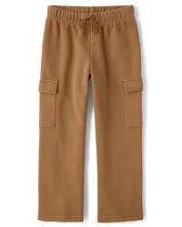 Kids Garment Dyed Premium Fleece Loose Cargo Pants