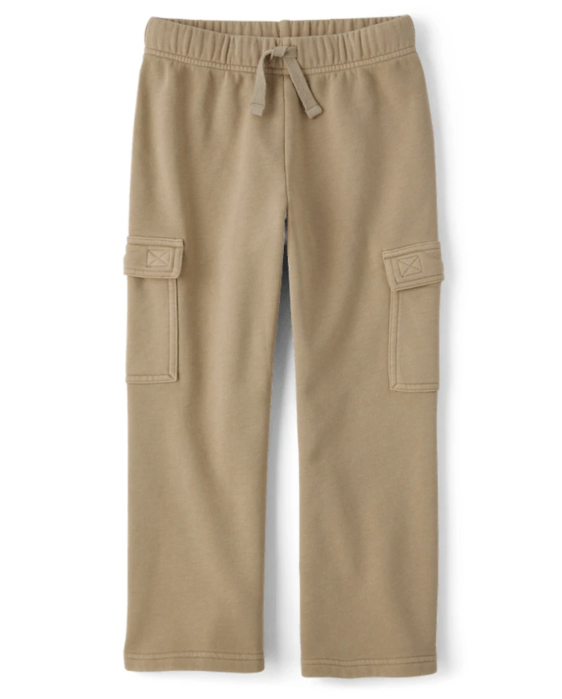 Pantalon cargo ample en polaire teint pièce pour enfant