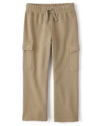 Pantalon cargo ample en polaire teint pièce pour enfant