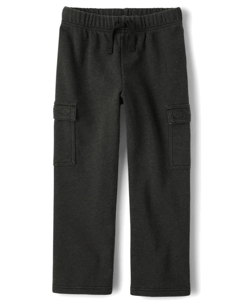 Kids Garment Dyed Premium Fleece Loose Cargo Pants