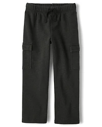 Kids Garment Dyed Premium Fleece Loose Cargo Pants