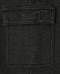 Kids Garment Dyed Premium Fleece Loose Cargo Pants