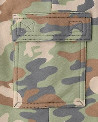 Kids Garment Dyed Premium Fleece Loose Cargo Pants