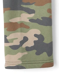 Boys Garment Dyed Premium Fleece Loose Cargo Pants