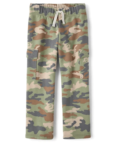 Kids Garment Dyed Premium Fleece Loose Cargo Pants