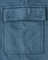 Kids Garment Dyed Premium Fleece Loose Cargo Pants