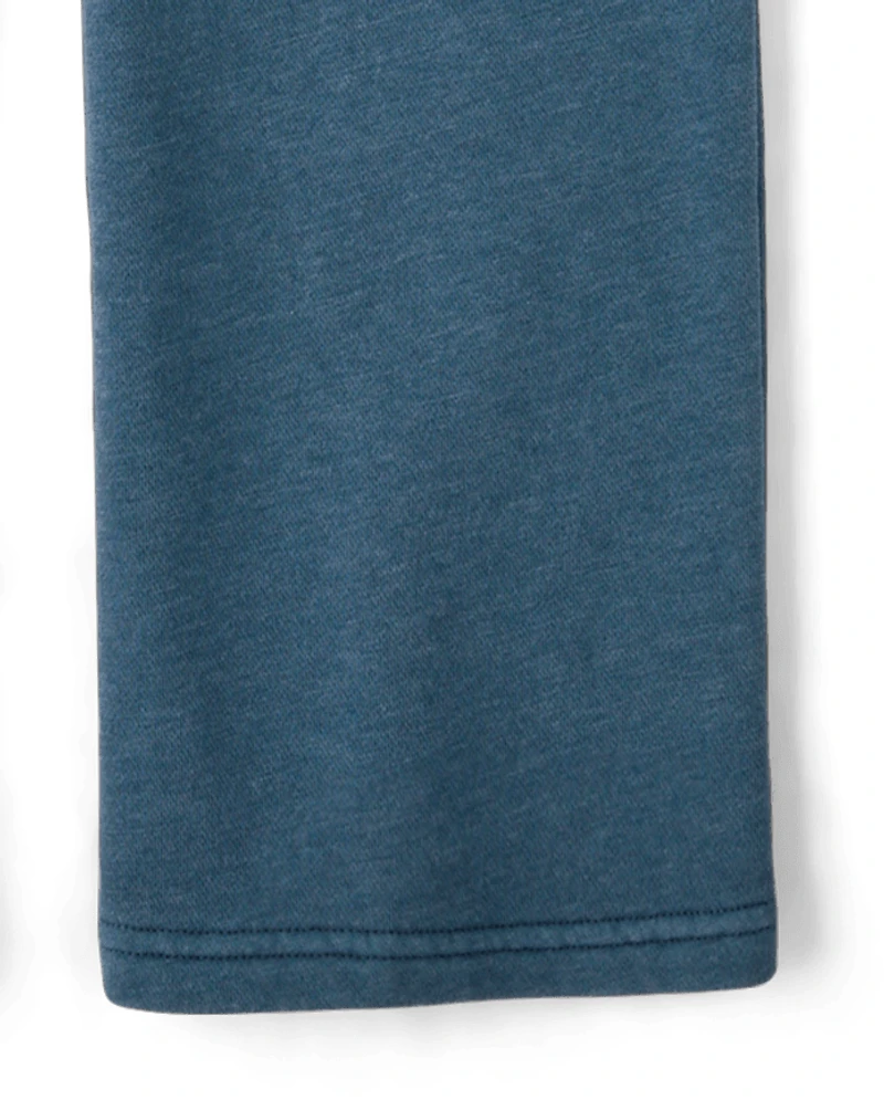 Boys Garment Dyed Premium Fleece Loose Cargo Pants