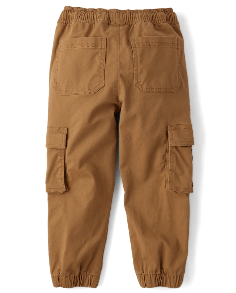 Boys Stretch Pull On Cargo Jogger Pants