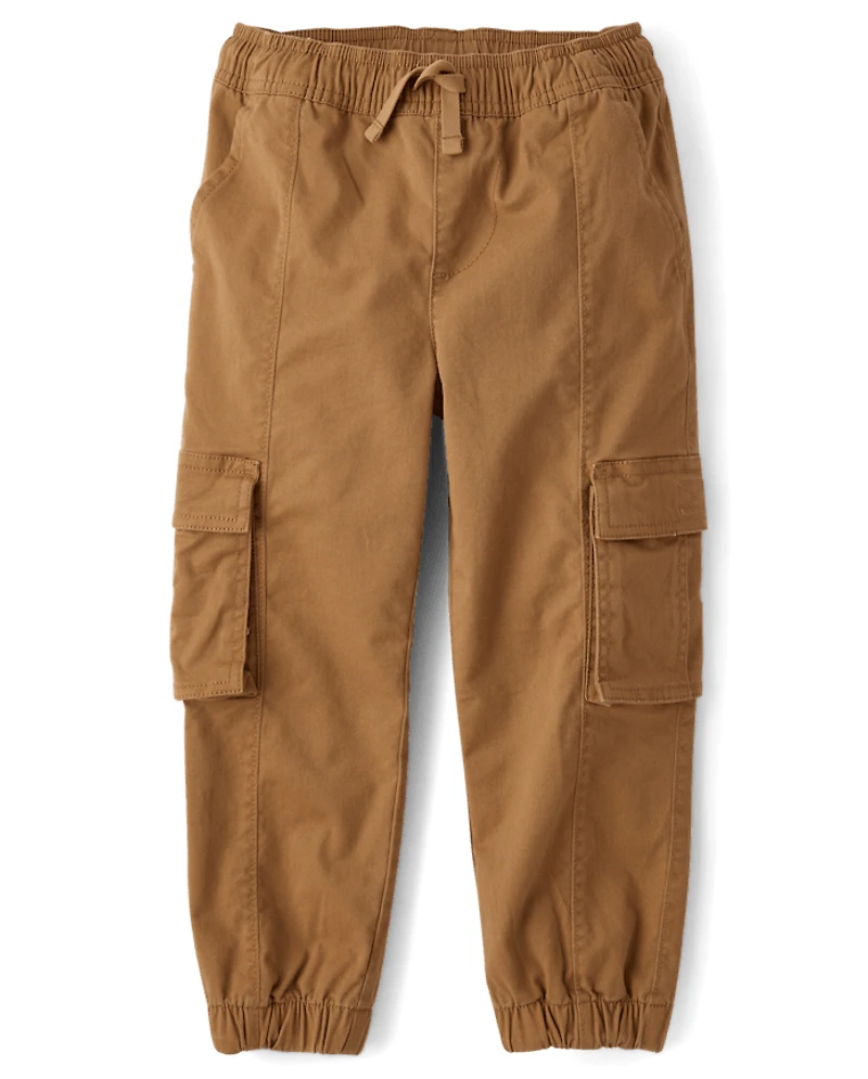 Boys Stretch Pull On Cargo Jogger Pants