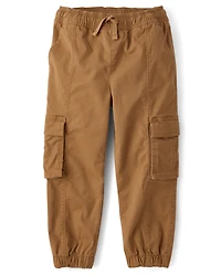 Boys Stretch Pull On Cargo Jogger Pants