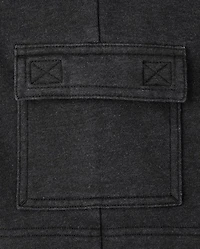 Kids Garment Dyed Premium Fleece Cargo Shorts