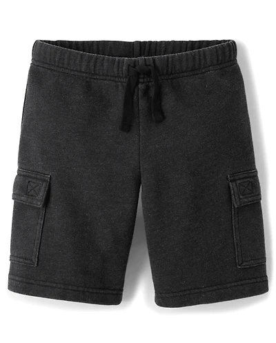 Kids Garment Dyed Premium Fleece Cargo Shorts