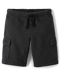 Kids Garment Dyed Premium Fleece Cargo Shorts