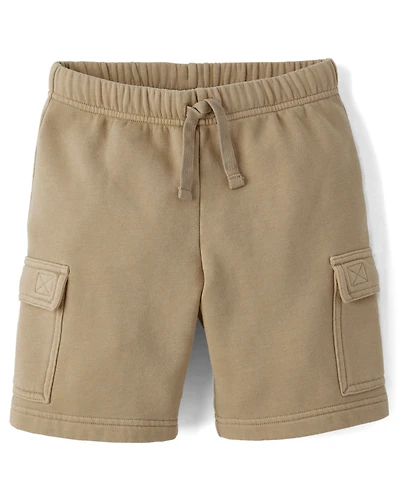 Kids Garment Dyed Premium Fleece Cargo Shorts