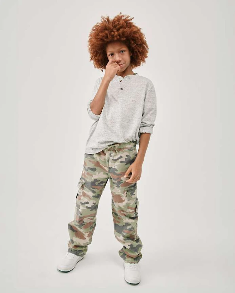 Kids Wide Leg Pull On Cargo Pants