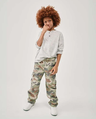 Kids Wide Leg Pull On Cargo Pants