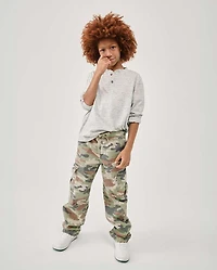 Kids Wide Leg Pull On Cargo Pants