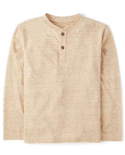 Boys Marled Henley Top