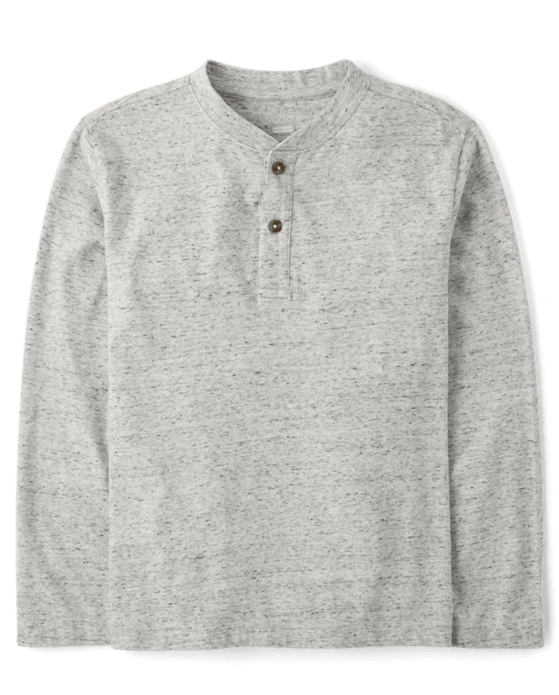 Boys Marled Henley Top