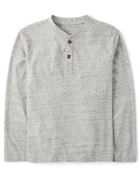 Boys Marled Henley Top