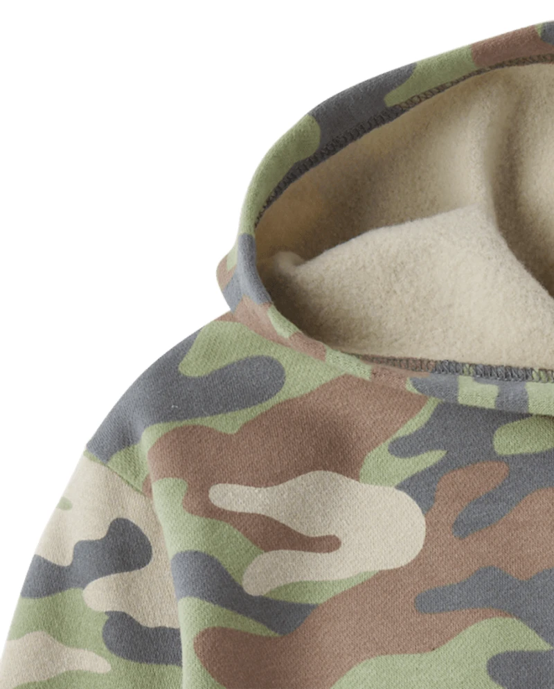 Sweat à capuche en polaire camouflage de qualité supérieure pour enfants