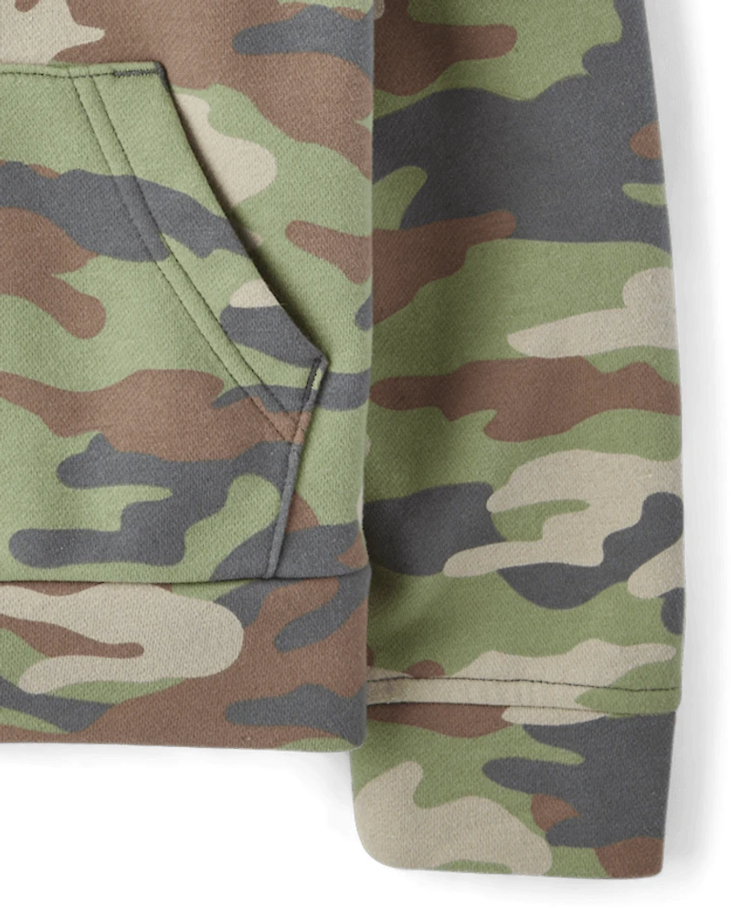 Sweat à capuche en polaire camouflage de qualité supérieure pour enfants