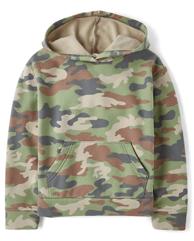Sweat à capuche en polaire camouflage de qualité supérieure pour enfants