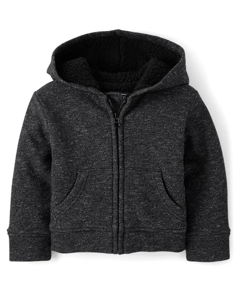 Baby And Toddler Fleece Sherpa Lined Zip Up Hoodie