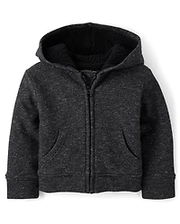 Baby And Toddler Fleece Sherpa Lined Zip Up Hoodie