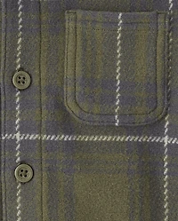 Chemise boutonnée en tricot confortable et luxueuse à carreaux pour bébé tout-petit