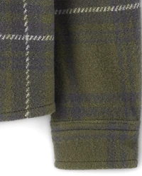Chemise boutonnée en tricot confortable et luxueuse à carreaux pour bébé tout-petit